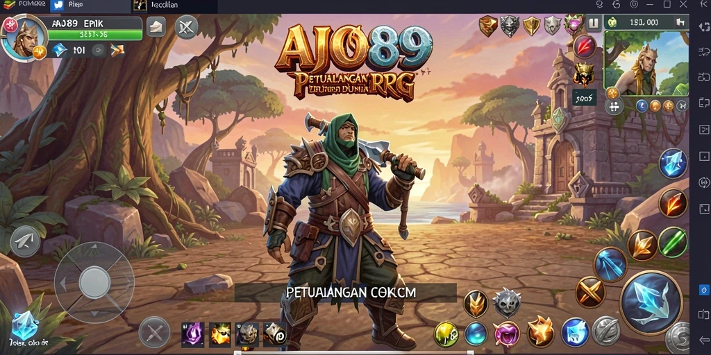 Tampilan gameplay AJO89 dengan petualangan RPG yang mendebarkan.