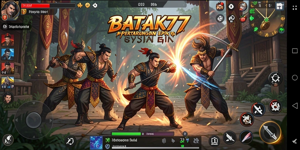 Screenshot gameplay BATIK77 dengan pertarungan yang seru dan grafis menawan.