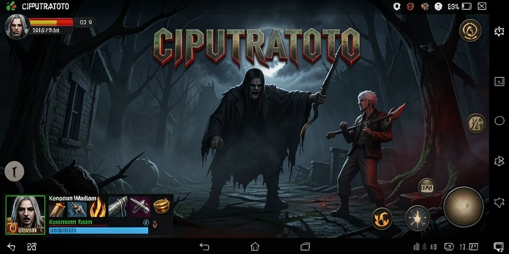 Tampilan gameplay menegangkan di dunia penuh kegelapan.