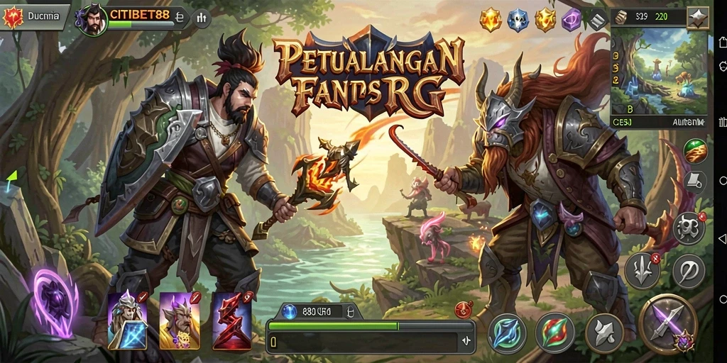Screenshot gameplay CITIBET88 dengan aksi petualangan RPG yang mendebarkan.