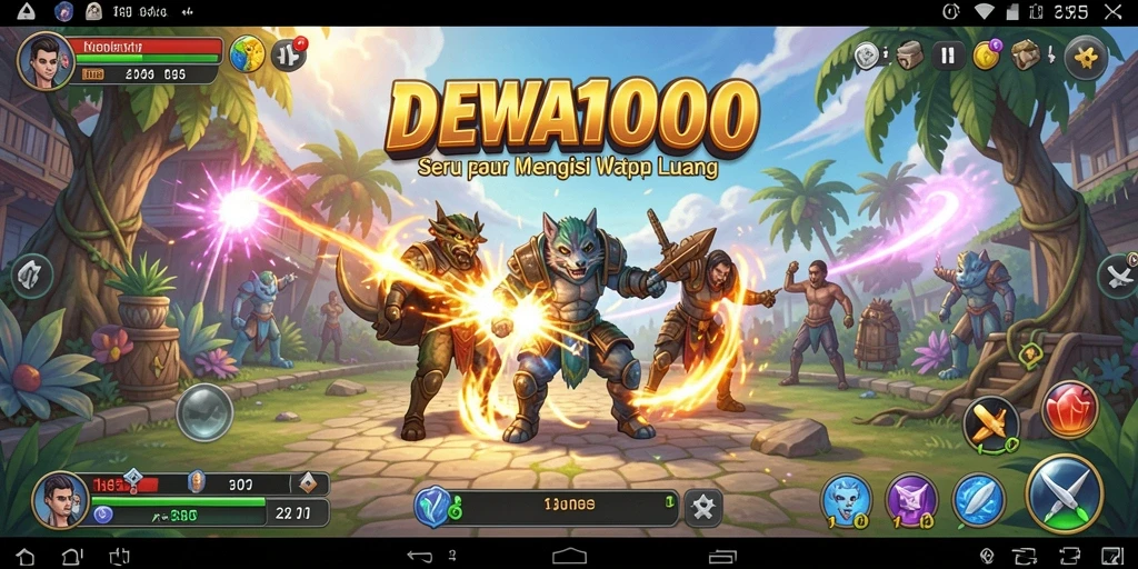 Tampilan gameplay DEWA1000 yang menyenangkan dan penuh warna.