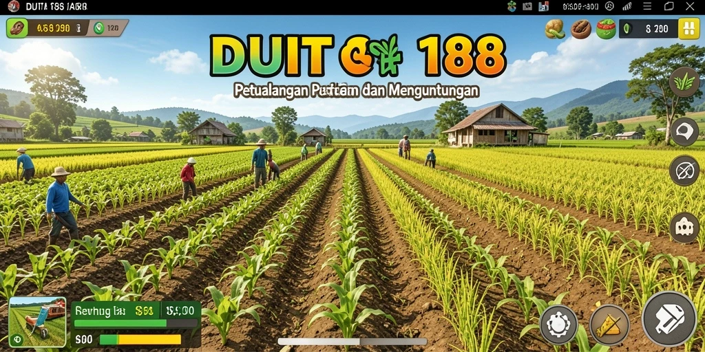 Tampilan gameplay seru dalam dunia pertanian yang kaya.