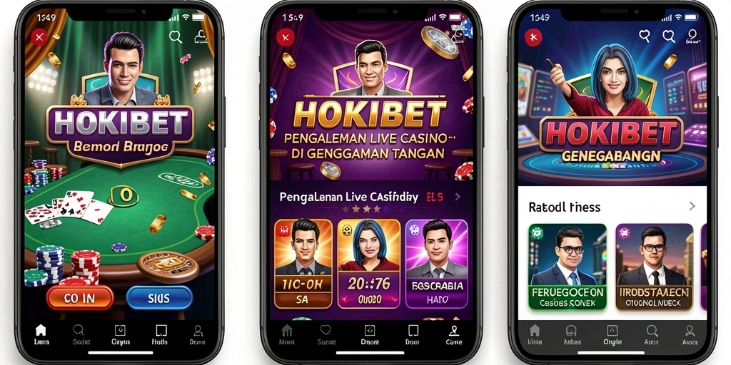 Tampilan gameplay HOKIBET yang menampilkan dealer dan permainan langsung.