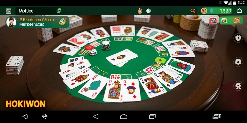 Tampilan gameplay HOKIWON dengan suasana permainan Gaple yang seru.