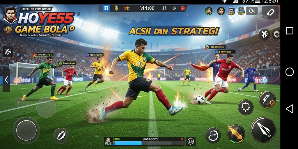 Tampilan gameplay seru di lapangan sepak bola