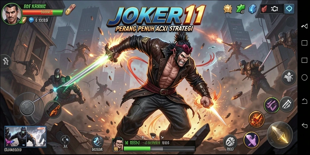 Screenshot gameplay JOKER11 dengan aksi seru dan karakter beragam.