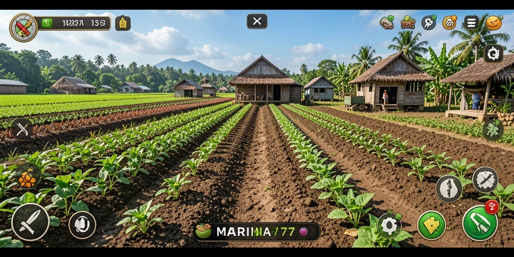 Tampilan gameplay pertanian yang menarik di MARINA77.