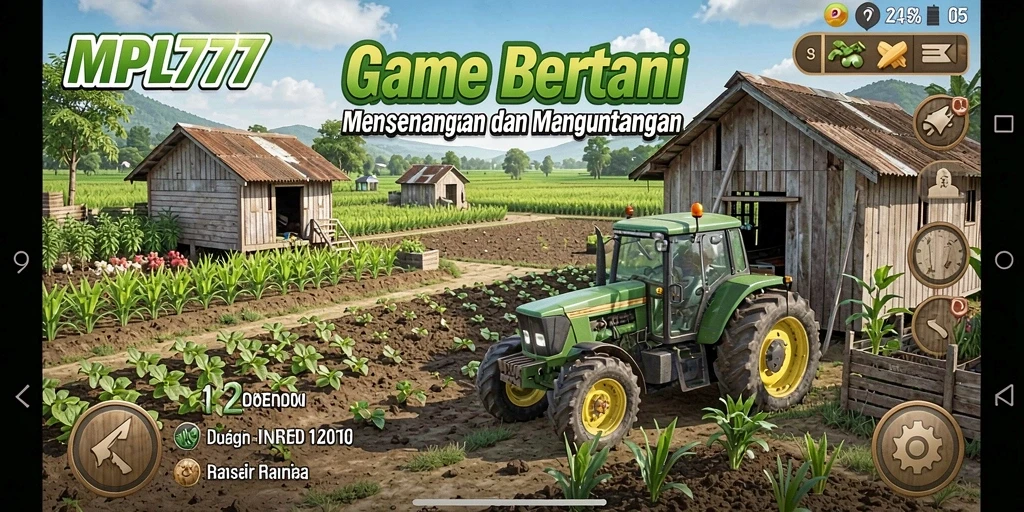 Tampilan gameplay <strong>MPL777</strong> saat bertani dengan ladang yang subur.