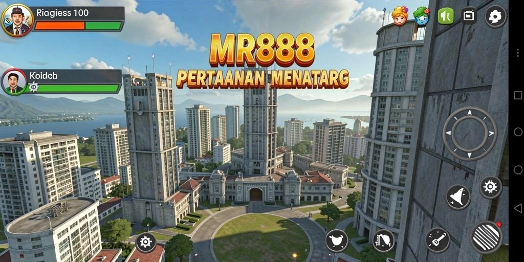Tangkapan layar utama MR888 menampilkan aksi pertahanan menara yang mendebarkan.