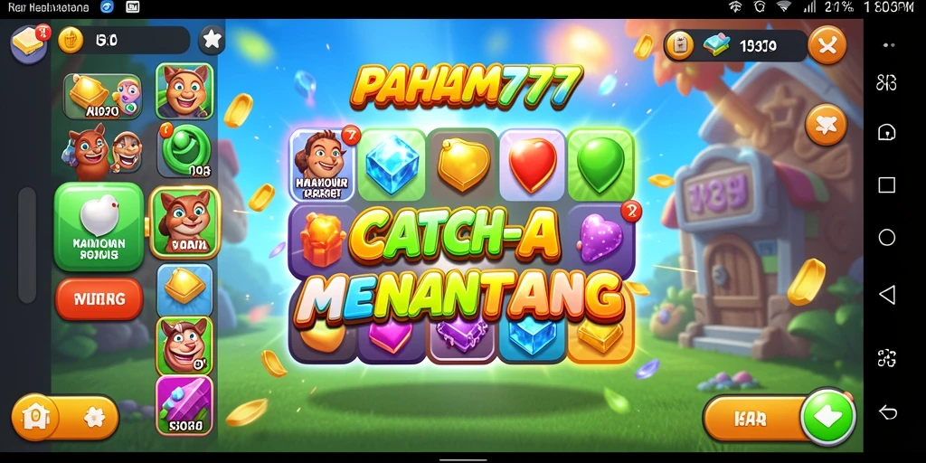 Tampilan gameplay seru di PAHAM777 dengan kombinasi Match-3.