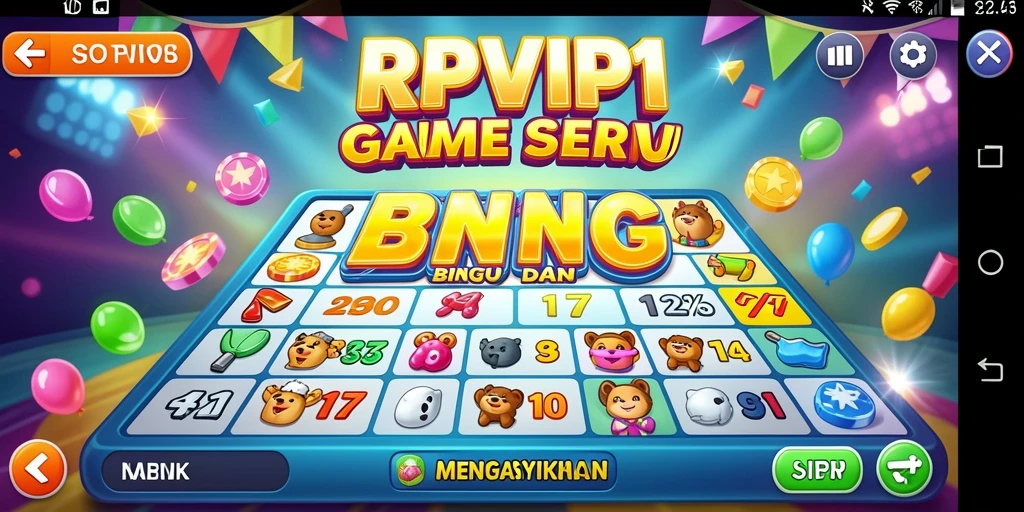 Tampilan gameplay RPVIP1 dengan elemen bingo yang menarik.