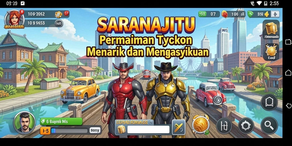 Tampilan gameplay <strong>SARANAJITU</strong> yang seru dan menantang dalam mengelola bisnis.