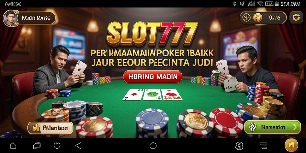 Screenshot gameplay SLOT777 yang penuh aksi dan keseruan poker.