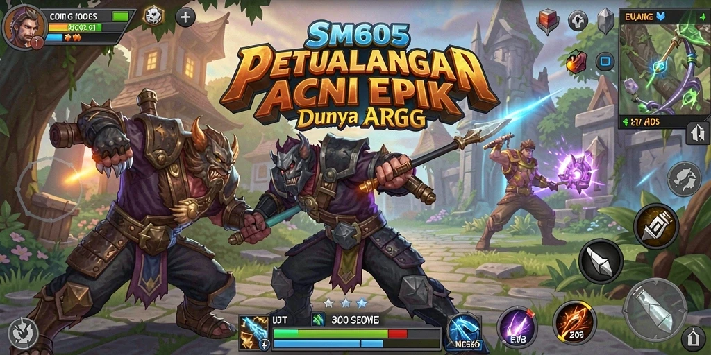 Tangkapan layar gameplay SM605 memperlihatkan aksi pertarungan yang intens dan grafis yang menawan.