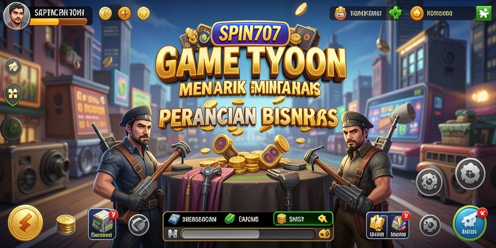 Tampilan gameplay SPIN707 menampilkan berbagai aspek manajemen bisnis dan interaksi dengan pemain lain.
