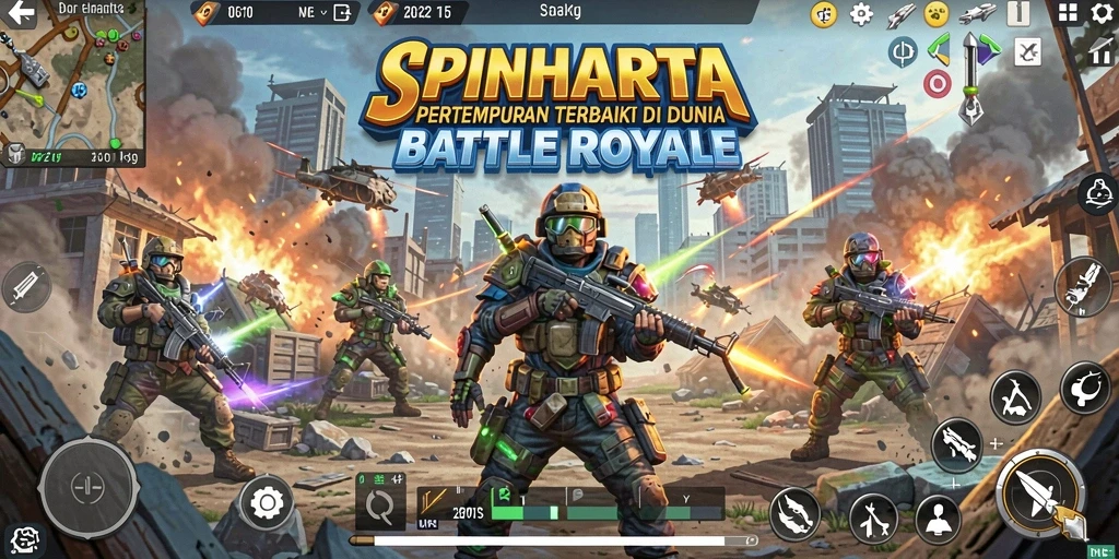 Screenshot aksi seru dari gameplay SPINHARTA.