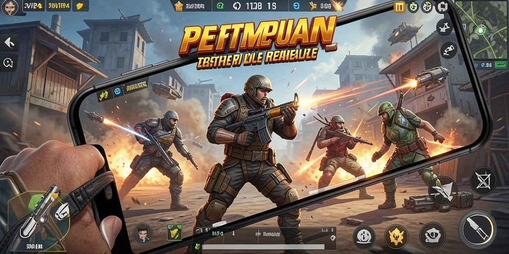 Tangkapan layar SVIP4 menampilkan aksi pertempuran yang mendebarkan di battlefield Battle Royale.